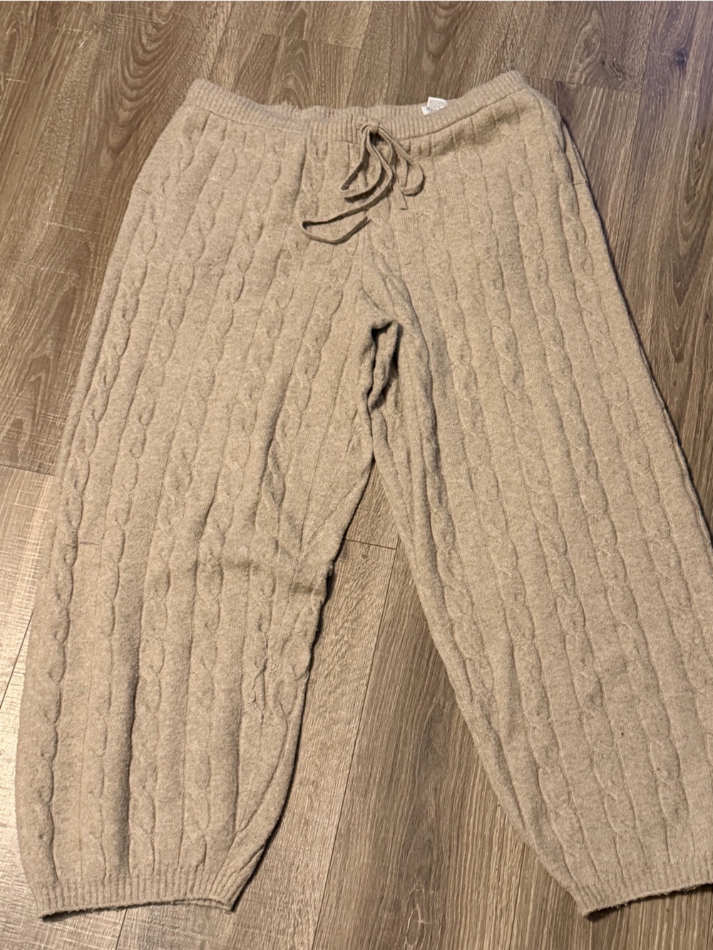 American Eagle Outfitters Beige Cable Knit Drawstring Pants - Picture 13 of 15
